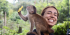 Volunteer in a monkey rescue center